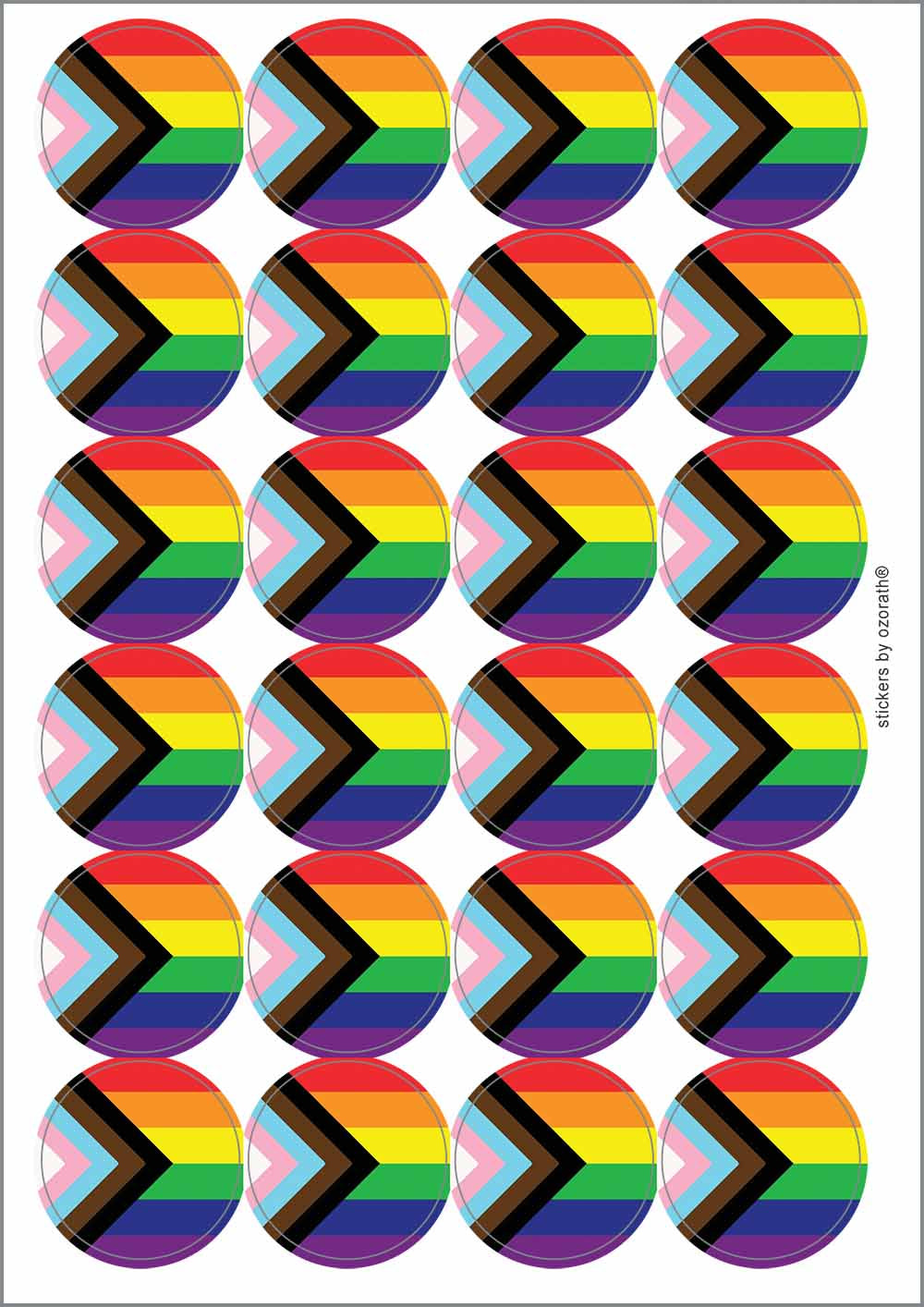 A picture of an A4 sheet of matte paper stickers