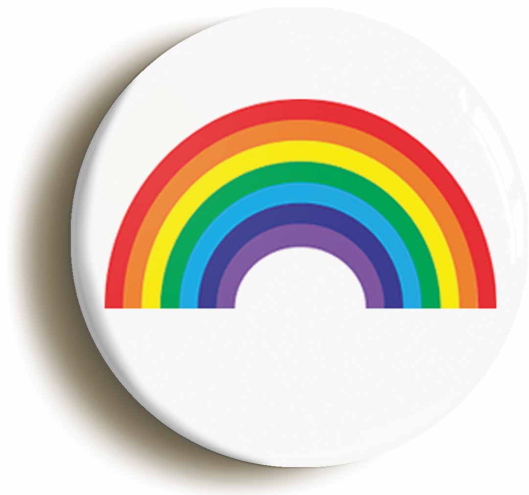 A picture of the front of the product, titled Rainbow Cute Pride LGBT Button Pin Badge