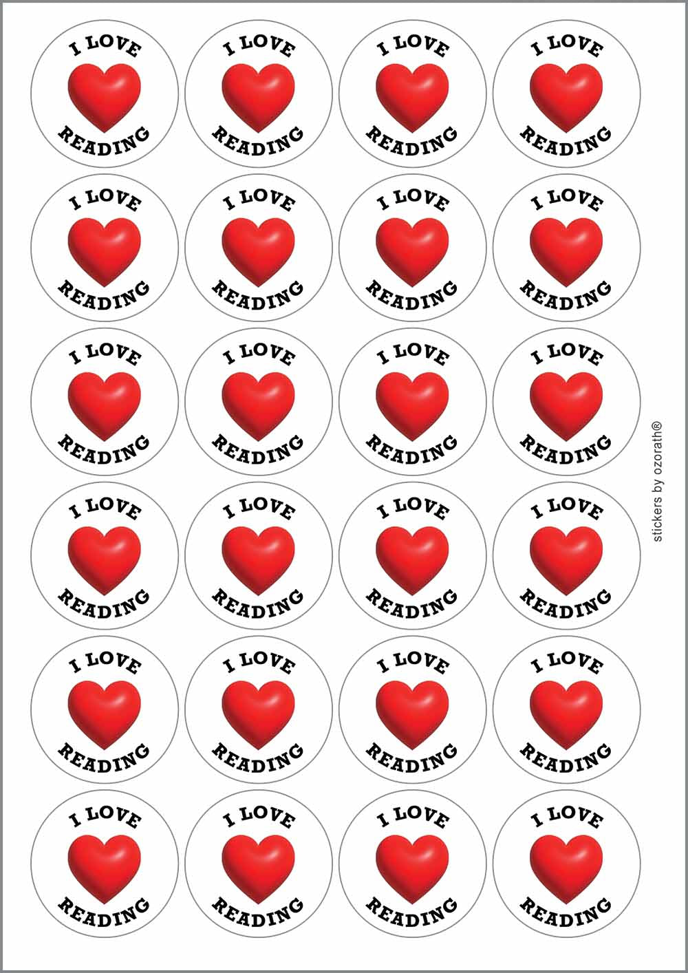 A picture of an A4 sheet of matte paper stickers