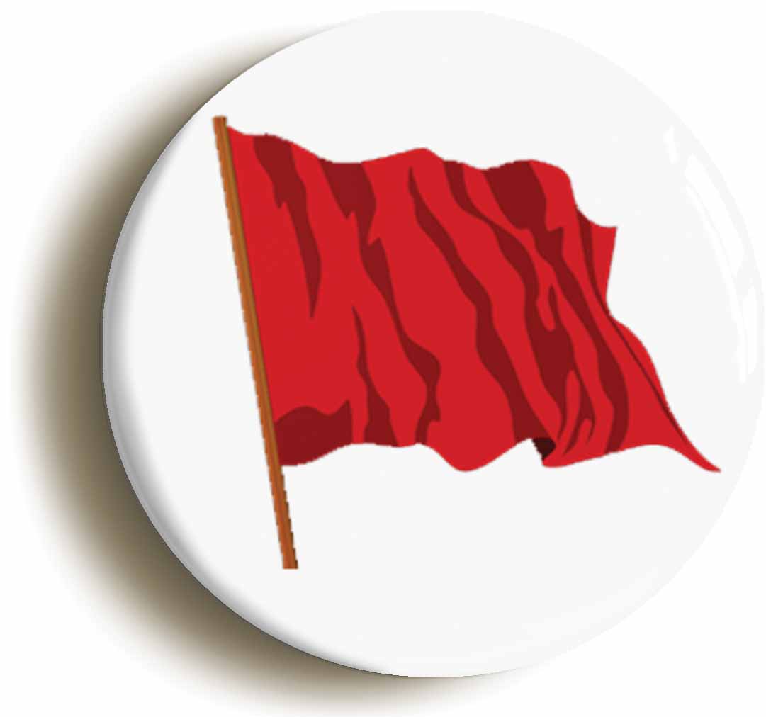A picture of the front of the product, titled Anarchism Red Flag Button Pin Badge
