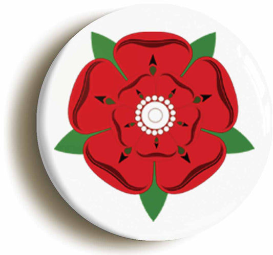 A picture of the front of the product, titled Lancashire Red Rose Circular 50mm Fridge Magnet