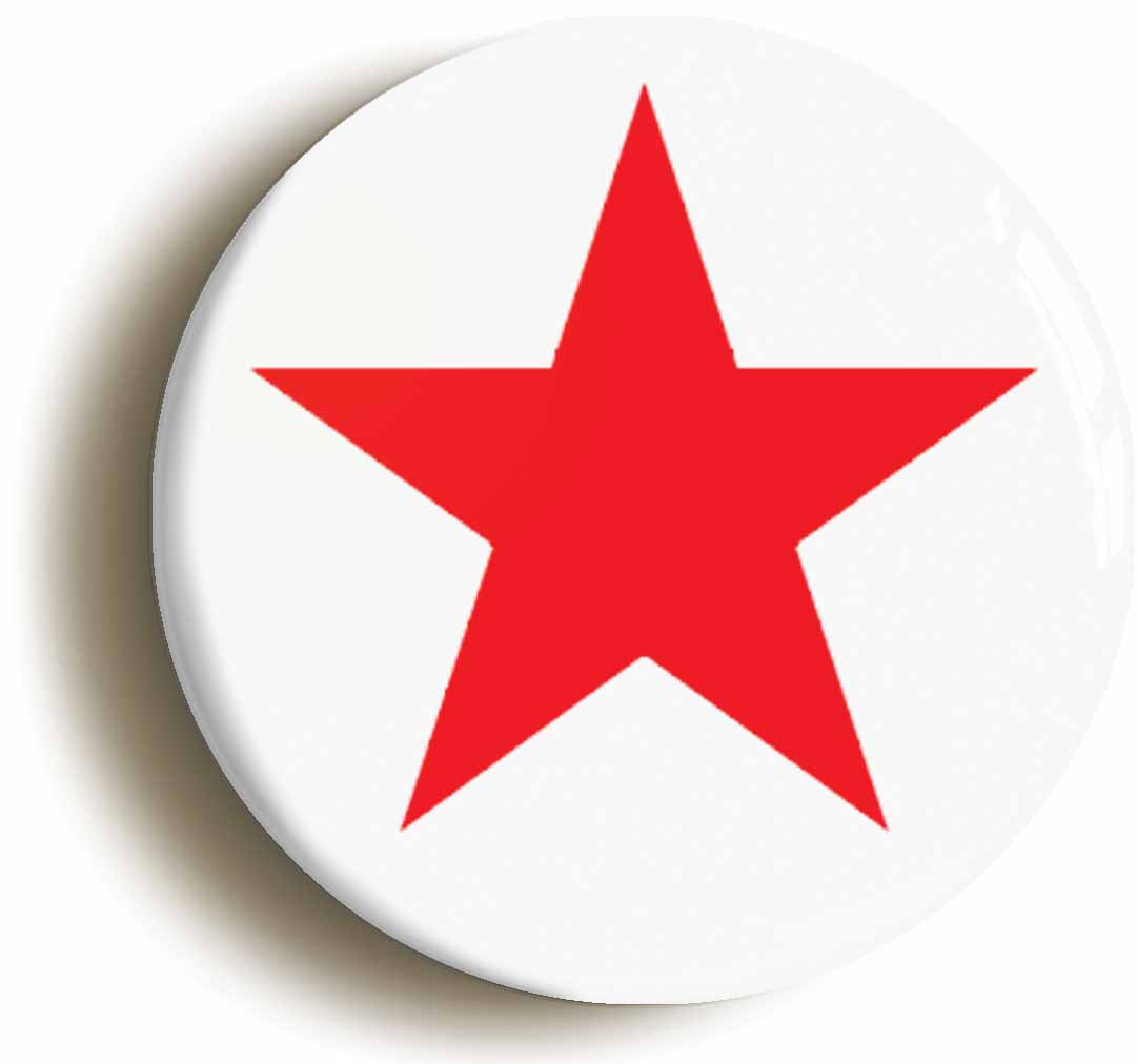 A picture of the front of the product, titled Red Star Button Pin Badge