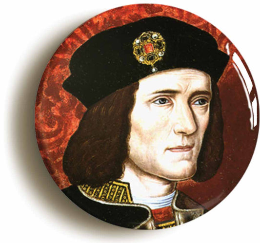 A picture of the front of the product, titled King Richard III 3rd Third Button Pin Badge