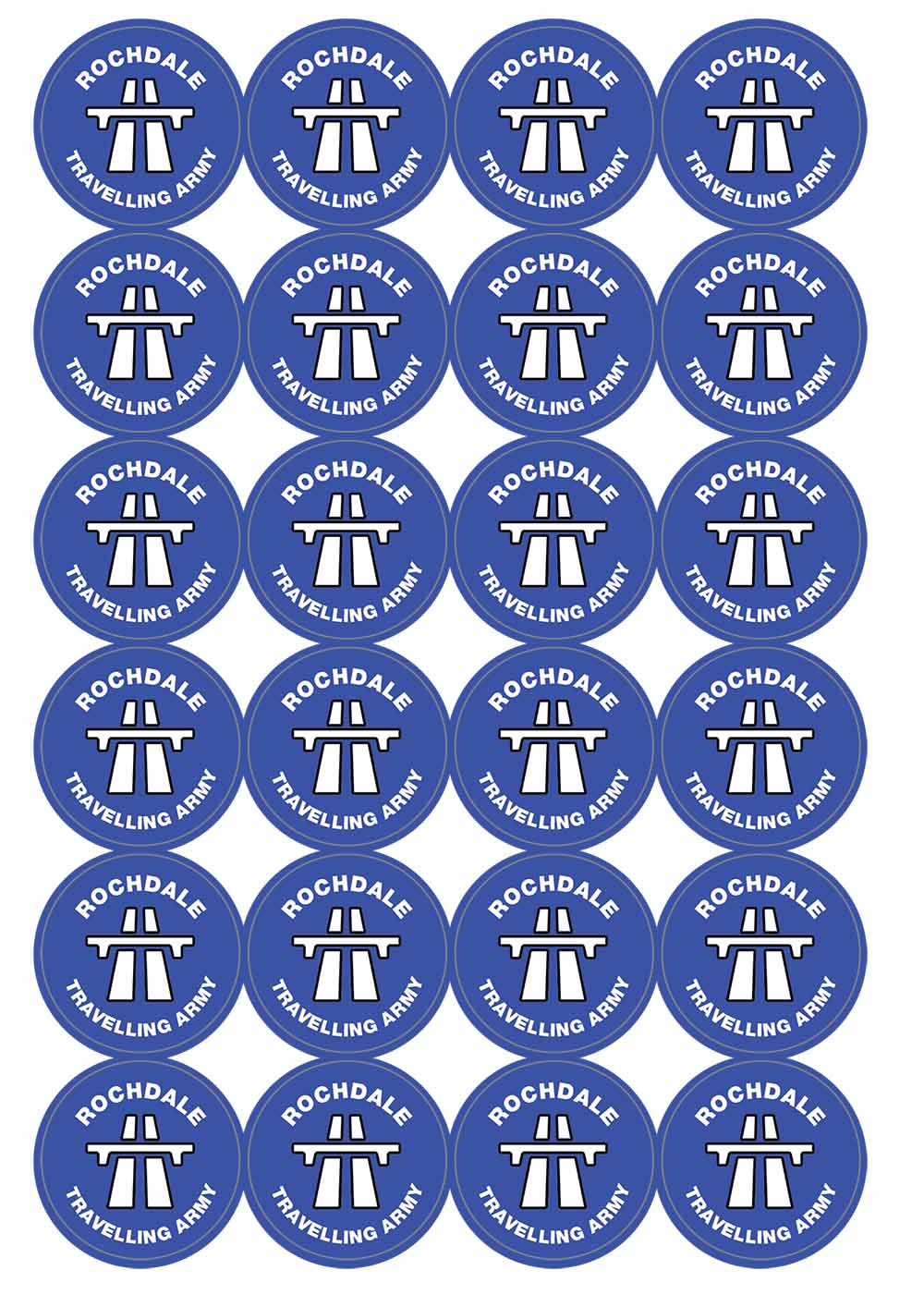 A picture of an A4 sheet of matte paper stickers