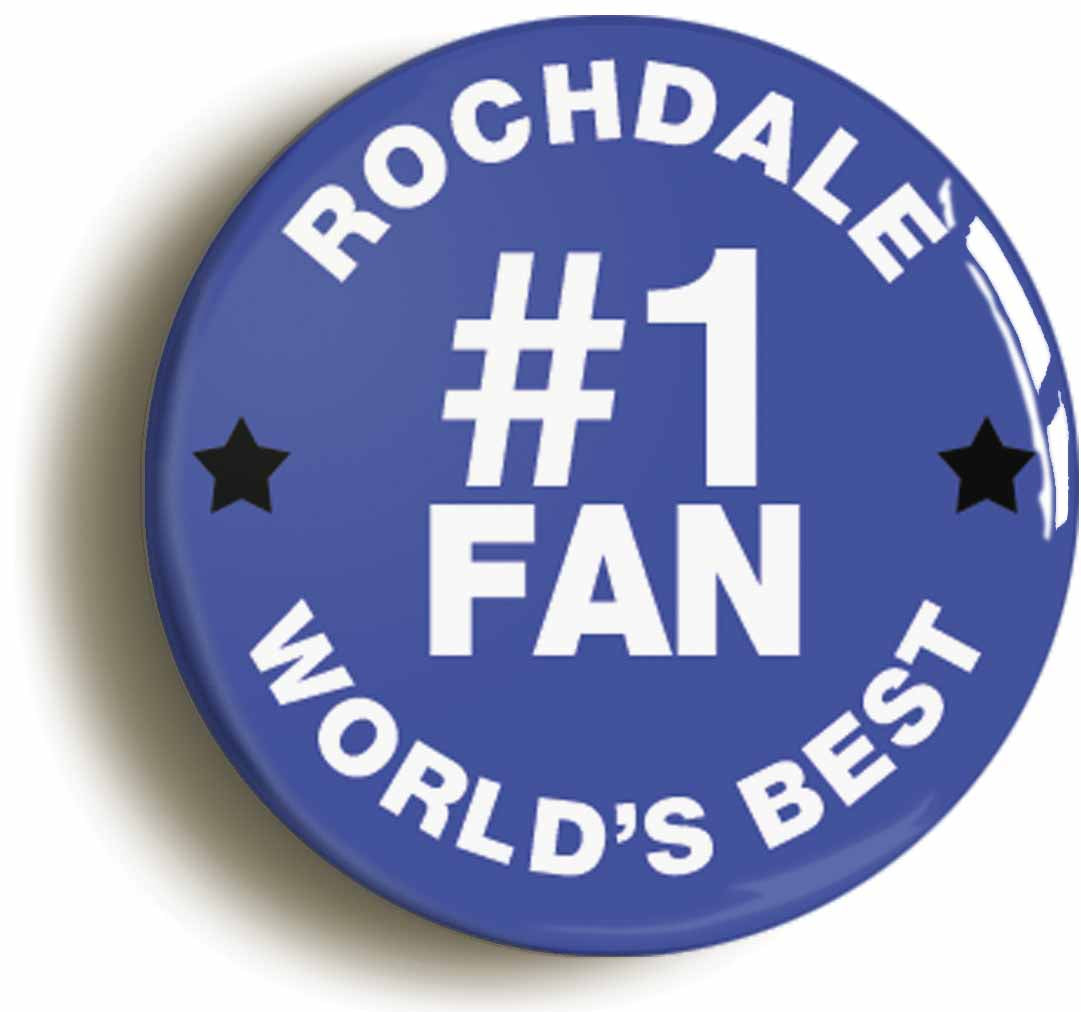A picture of the front of the product, titled Rochdale #1 Fan Button Pin Badge