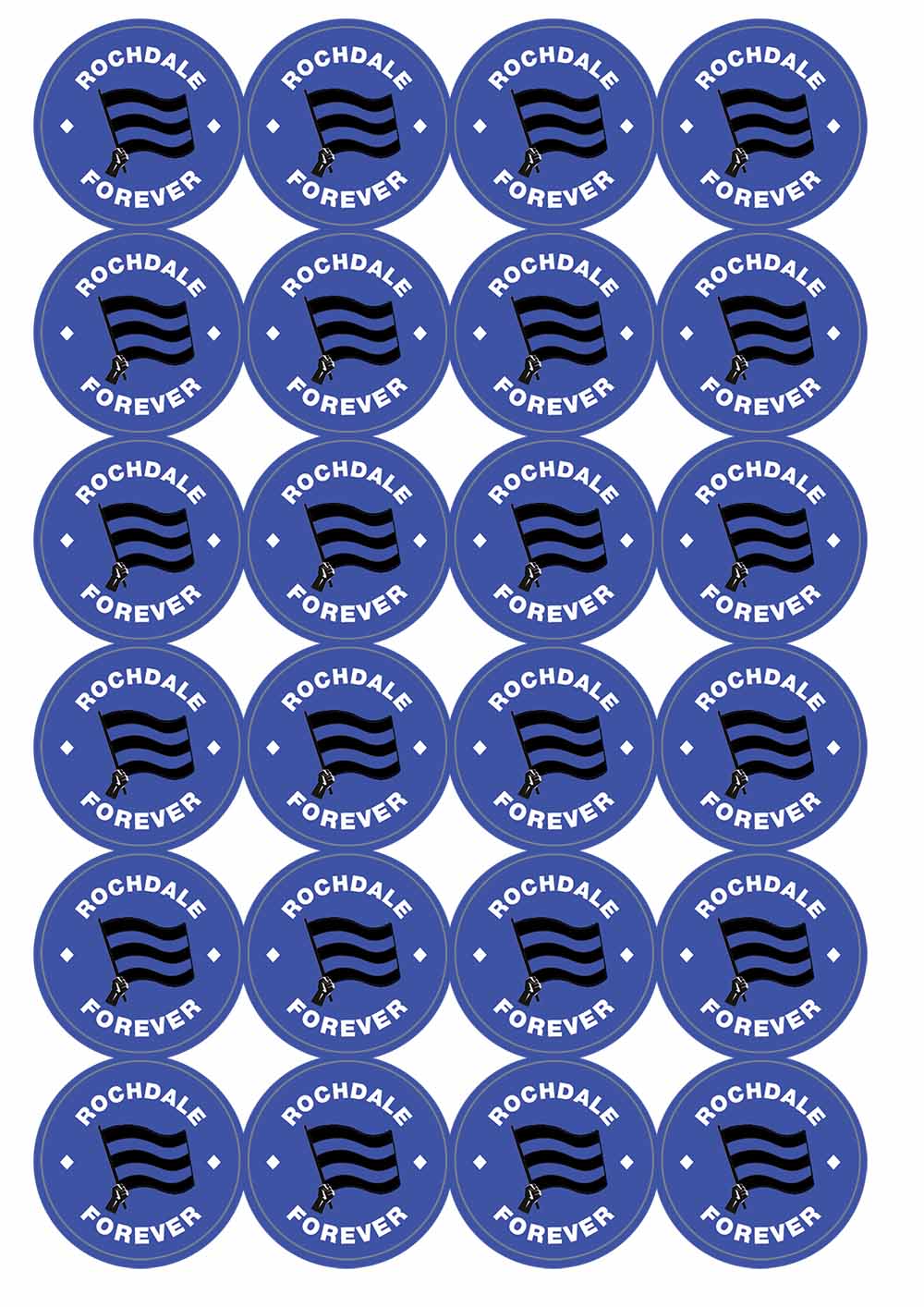 A picture of an A4 sheet of matte paper stickers
