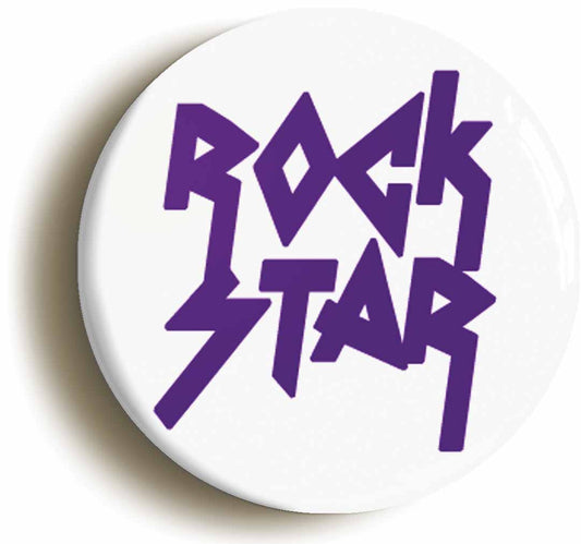 A picture of the front of the product, titled Rock Star Funny Button Pin Badge