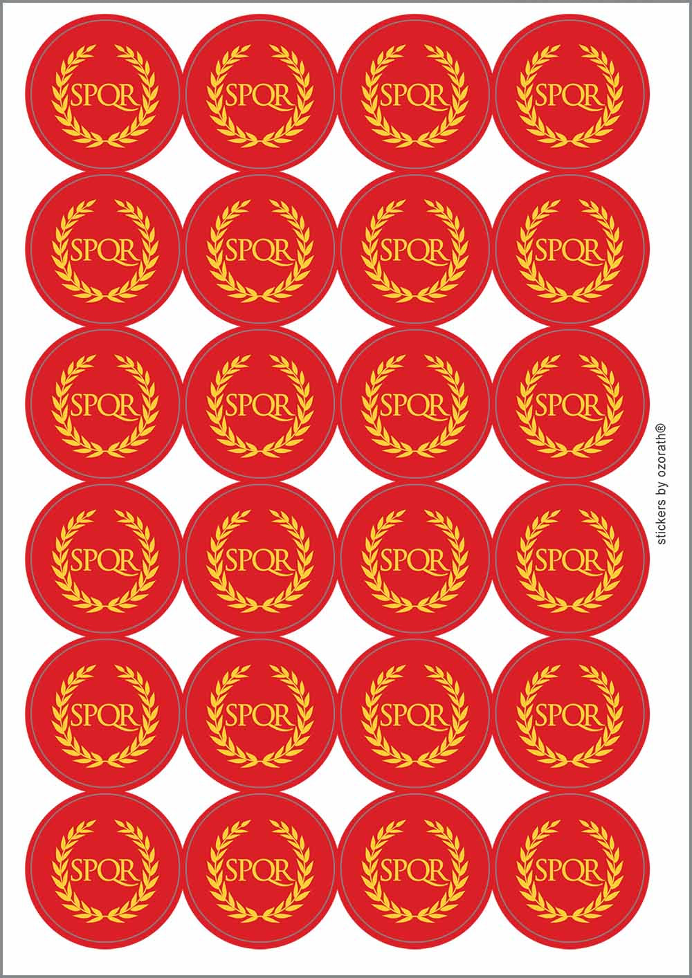 A picture of an A4 sheet of matte paper stickers
