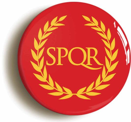 A picture of the front of the product, titled Roman Empire Button Pin Badge