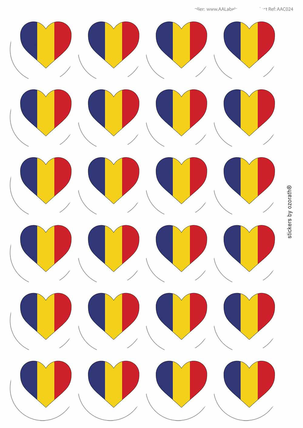 A picture of an A4 sheet of matte paper stickers