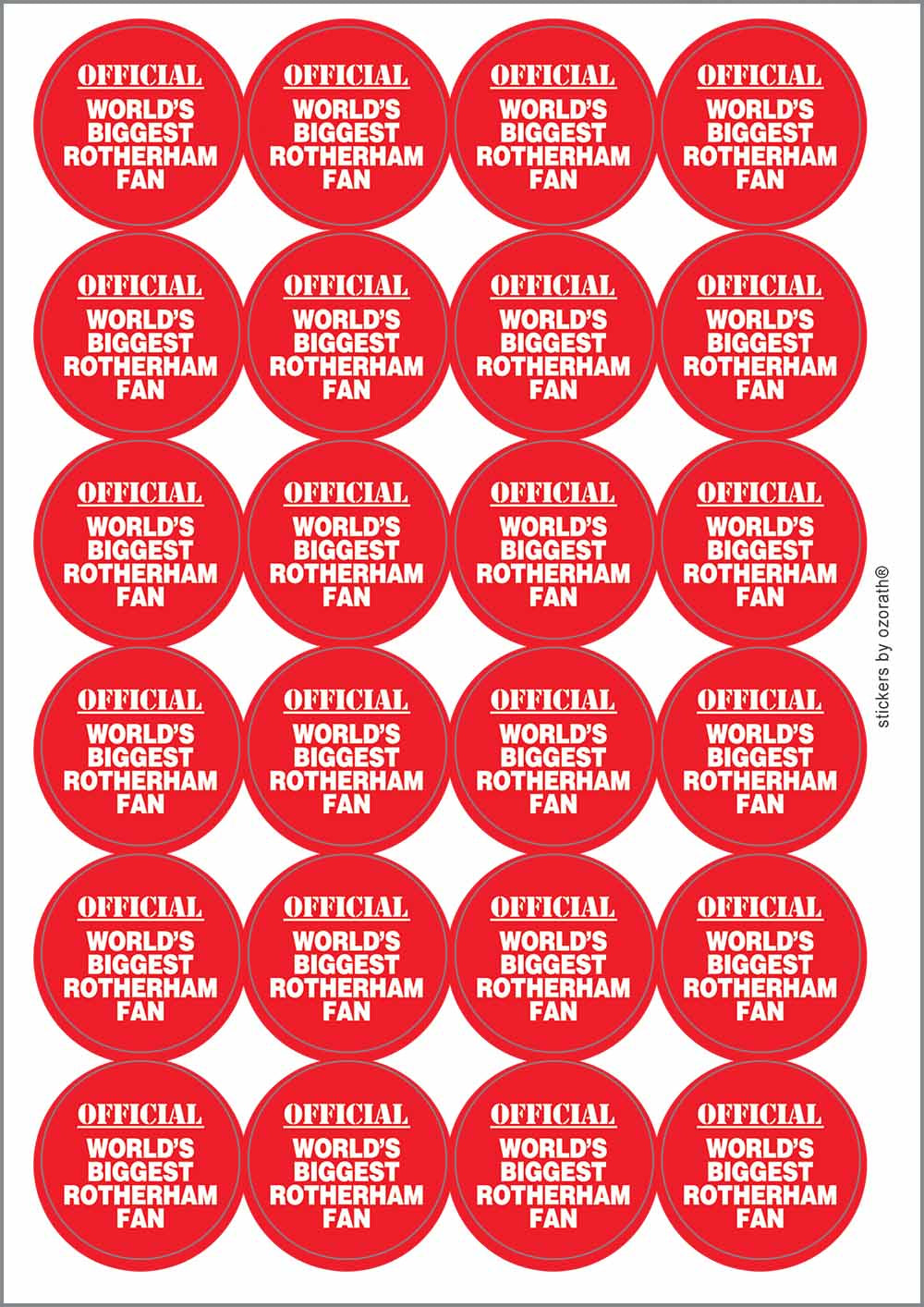 A picture of an A4 sheet of matte paper stickers