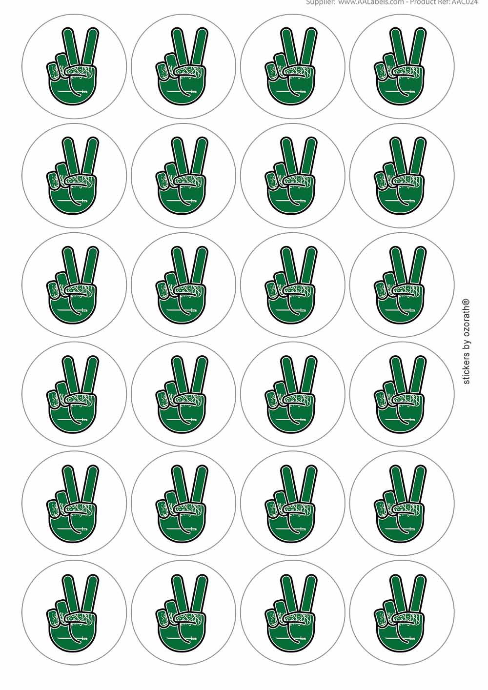A picture of an A4 sheet of matte paper stickers