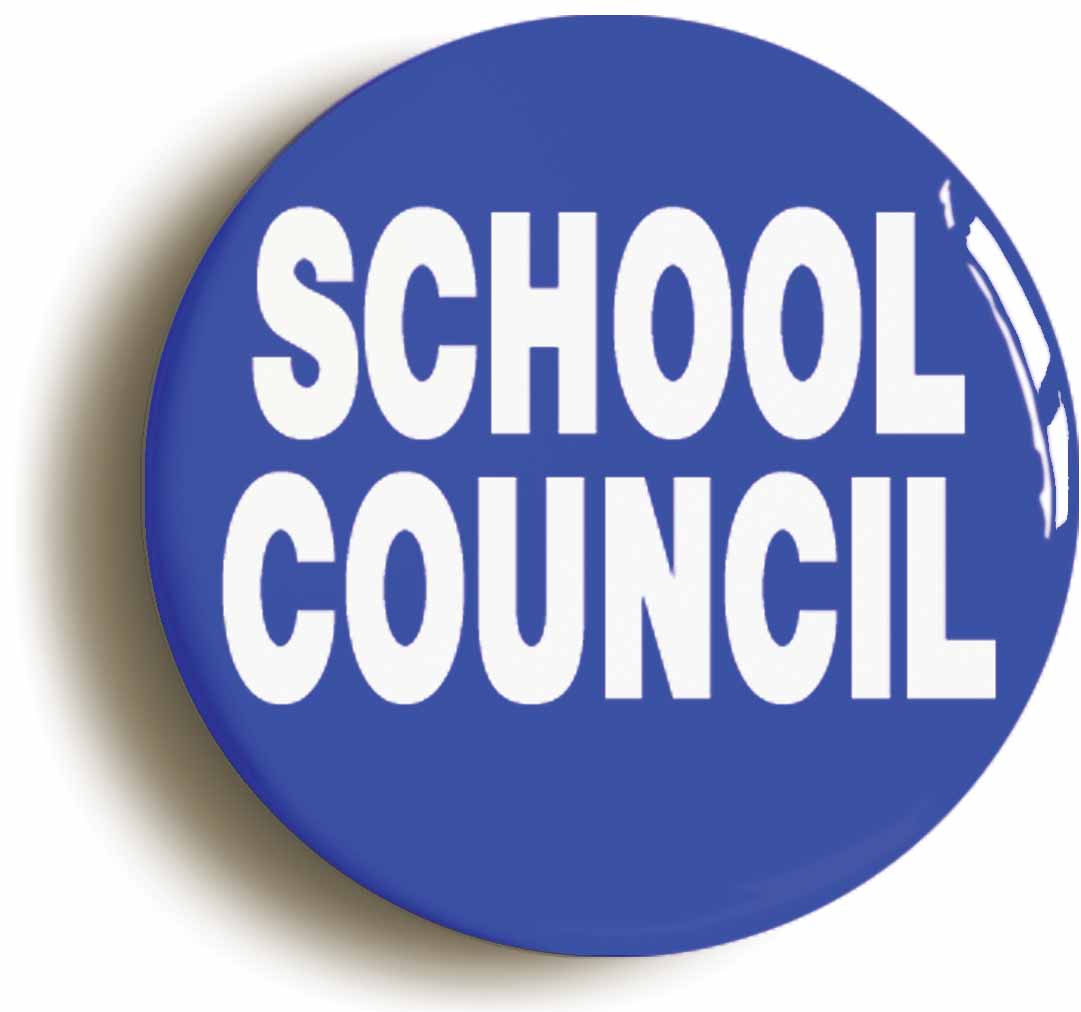 A picture of the front of the product, titled School Council Member Button Pin Badge