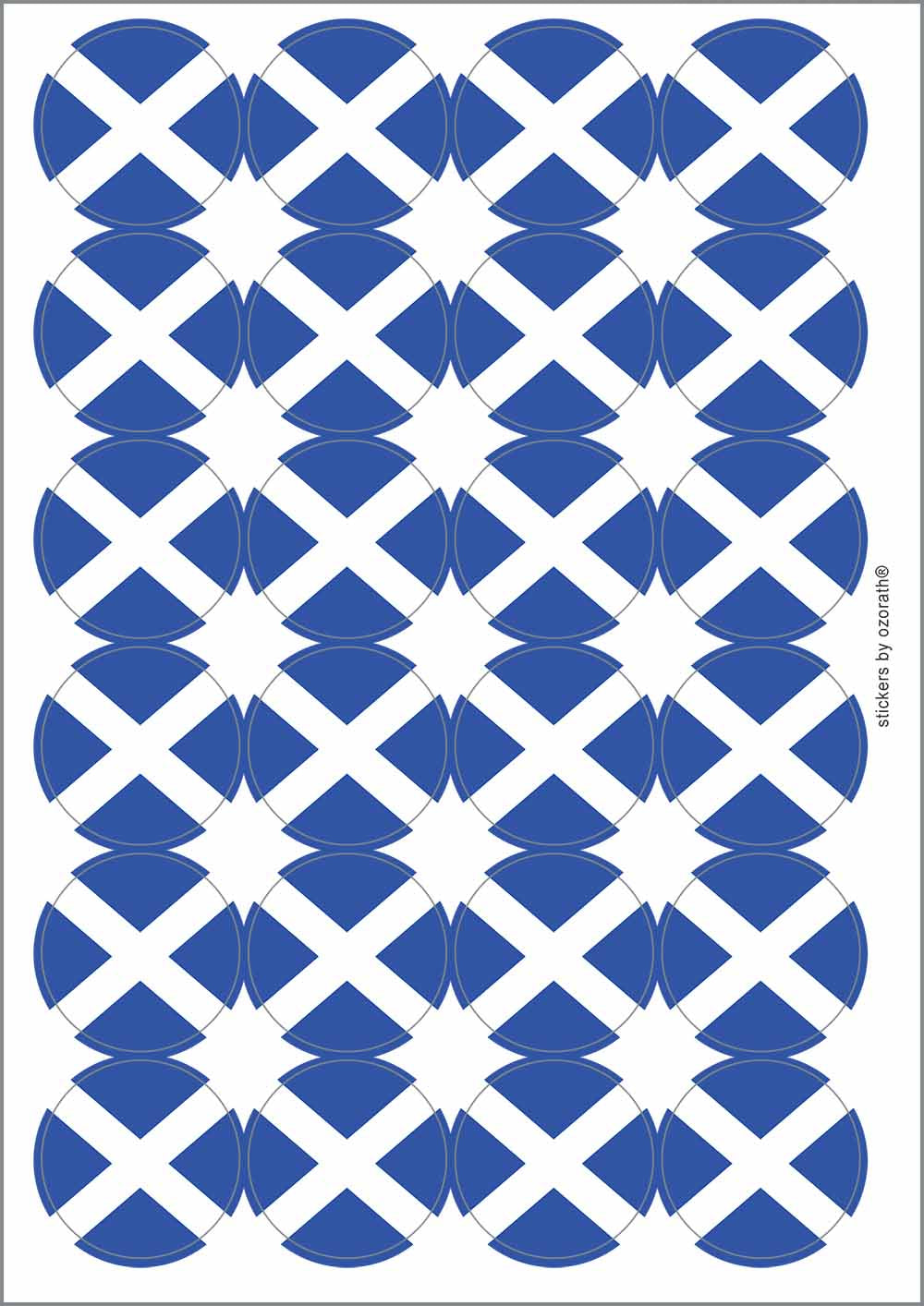 A picture of an A4 sheet of matte paper stickers