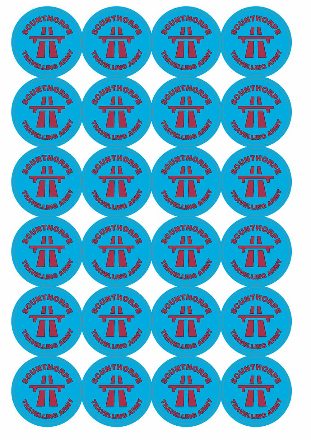 A picture of an A4 sheet of matte paper stickers