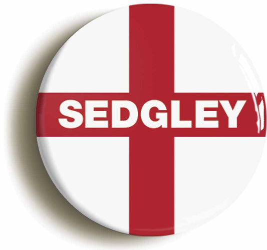 A picture of the front of the product, titled Sedgley England Flag Circular 50mm Fridge Magnet