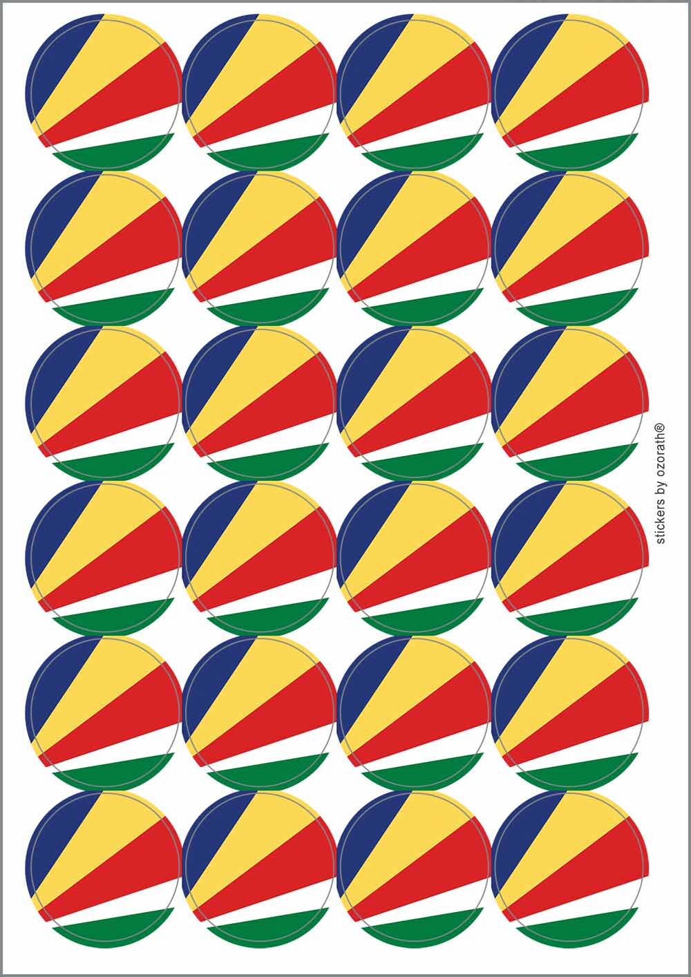 A picture of an A4 sheet of matte paper stickers