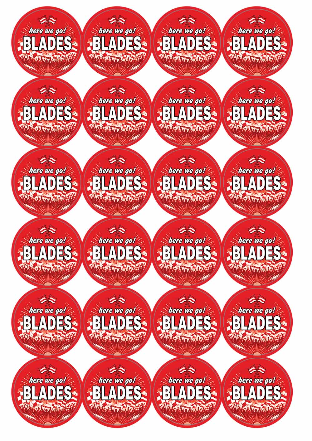 A picture of an A4 sheet of matte paper stickers