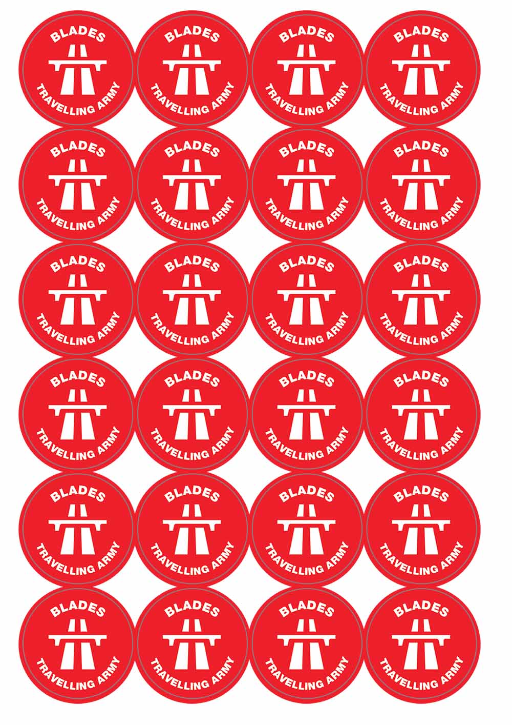 A picture of an A4 sheet of matte paper stickers