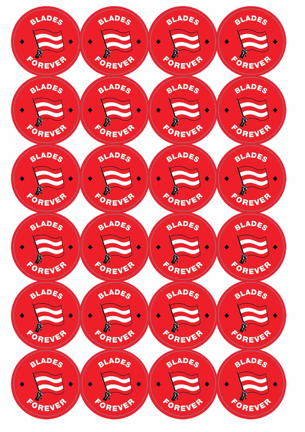 A picture of an A4 sheet of matte paper stickers