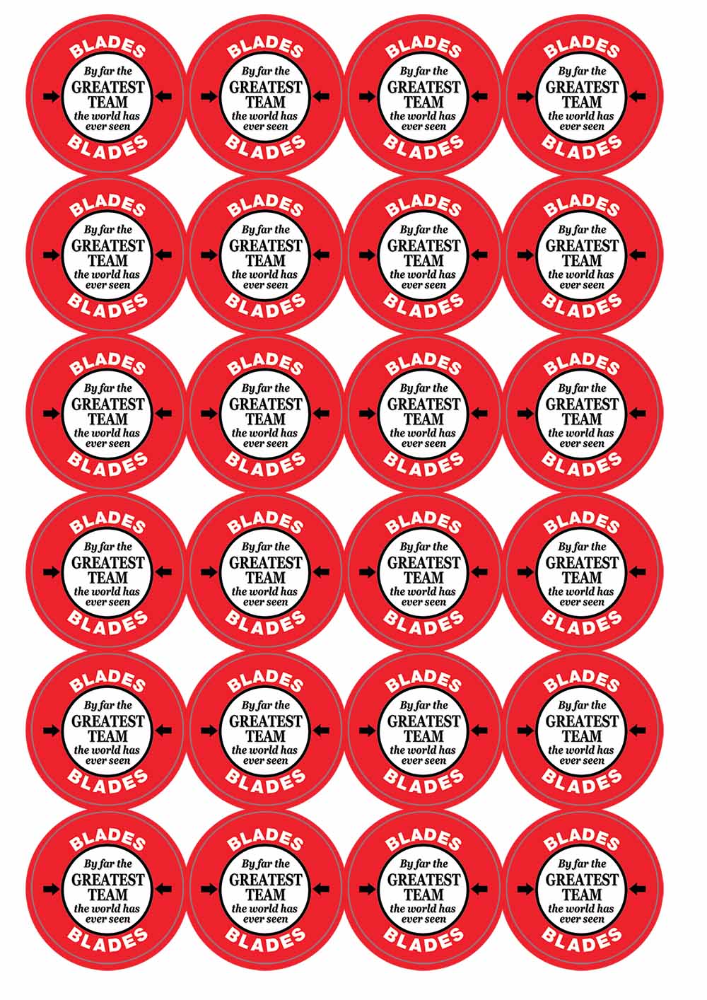 A picture of an A4 sheet of matte paper stickers