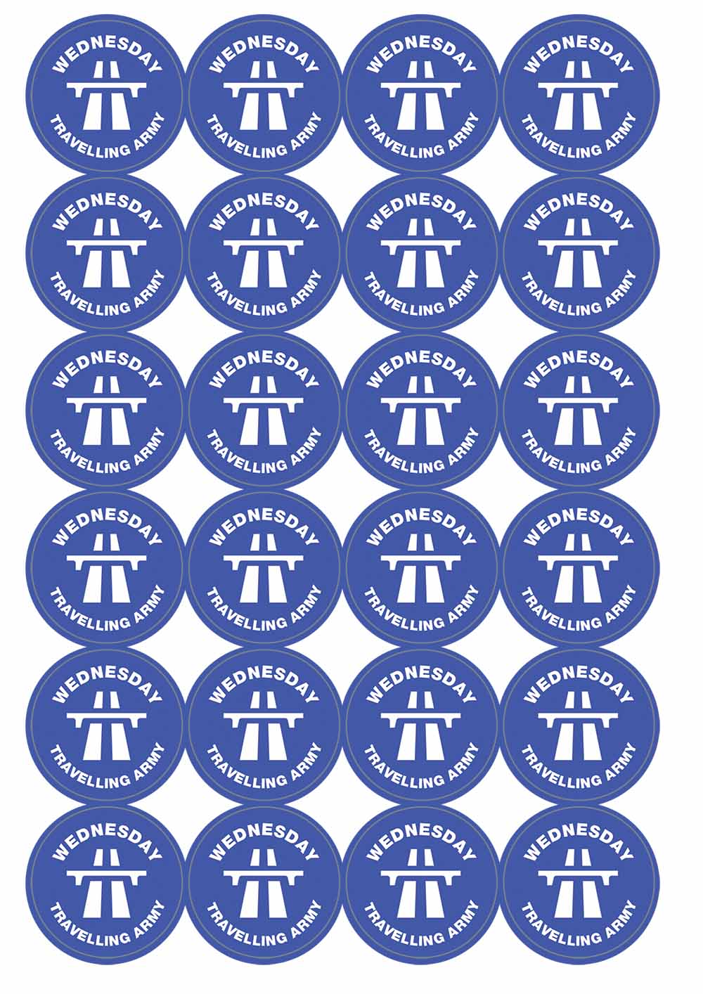 A picture of an A4 sheet of matte paper stickers