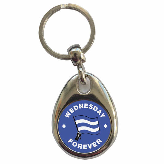 An image of a plain metal keyring