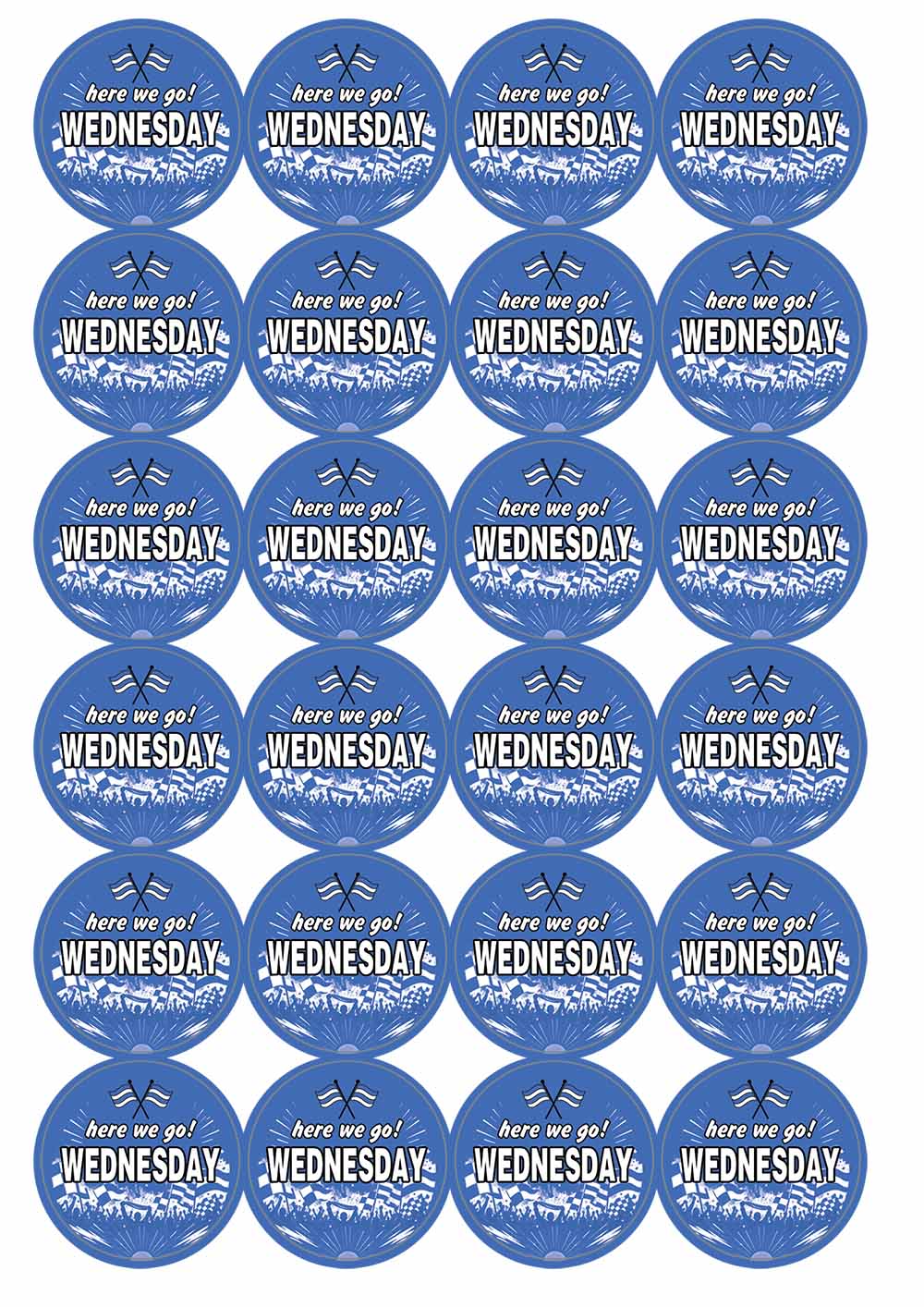 A picture of an A4 sheet of matte paper stickers