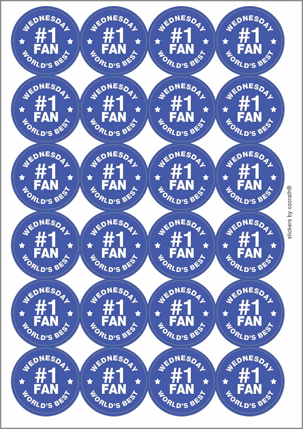 A picture of an A4 sheet of matte paper stickers