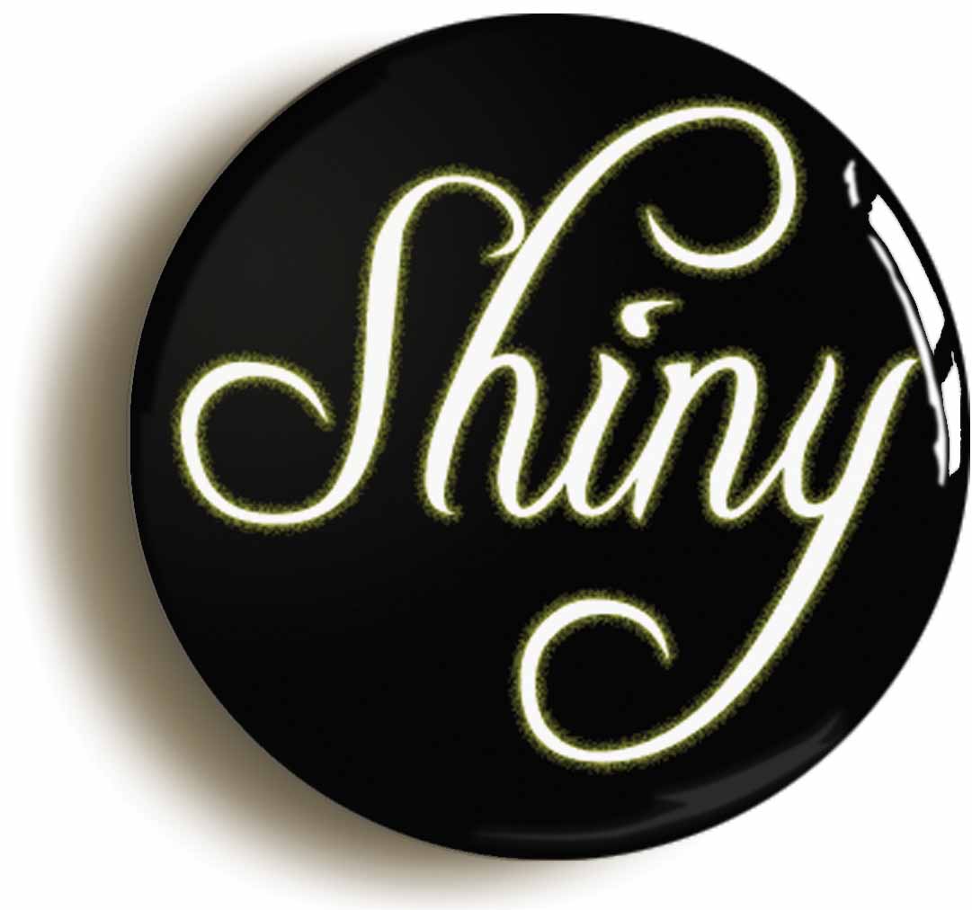 A picture of the front of the product, titled Shiny Geek Science Fiction Sci Fi Button Pin Badge