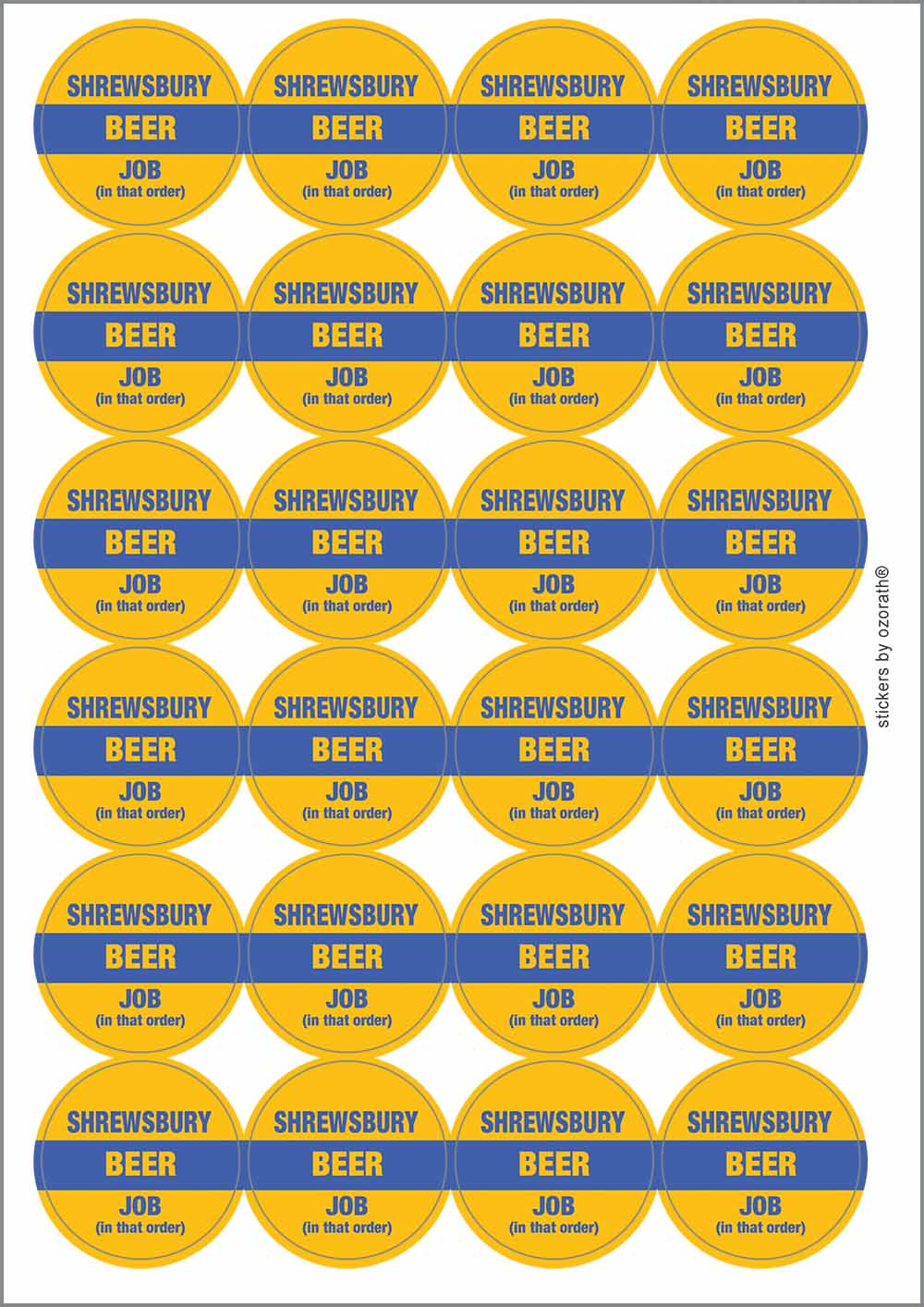 A picture of an A4 sheet of matte paper stickers