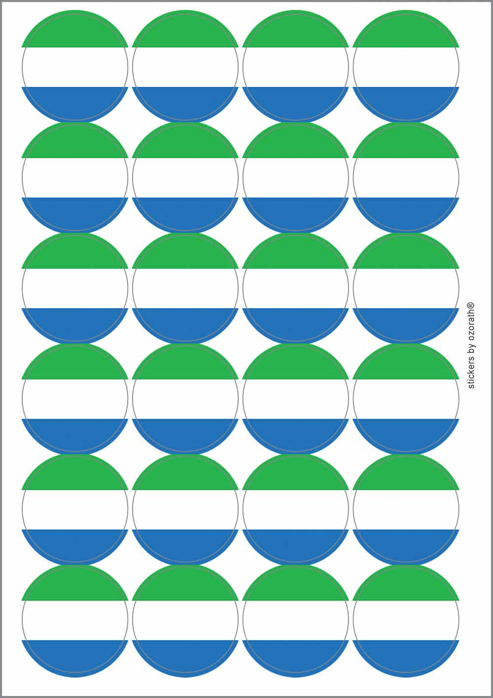 A picture of an A4 sheet of matte paper stickers