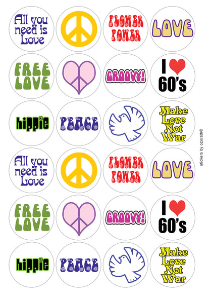 A picture of an A4 sheet of matte paper stickers