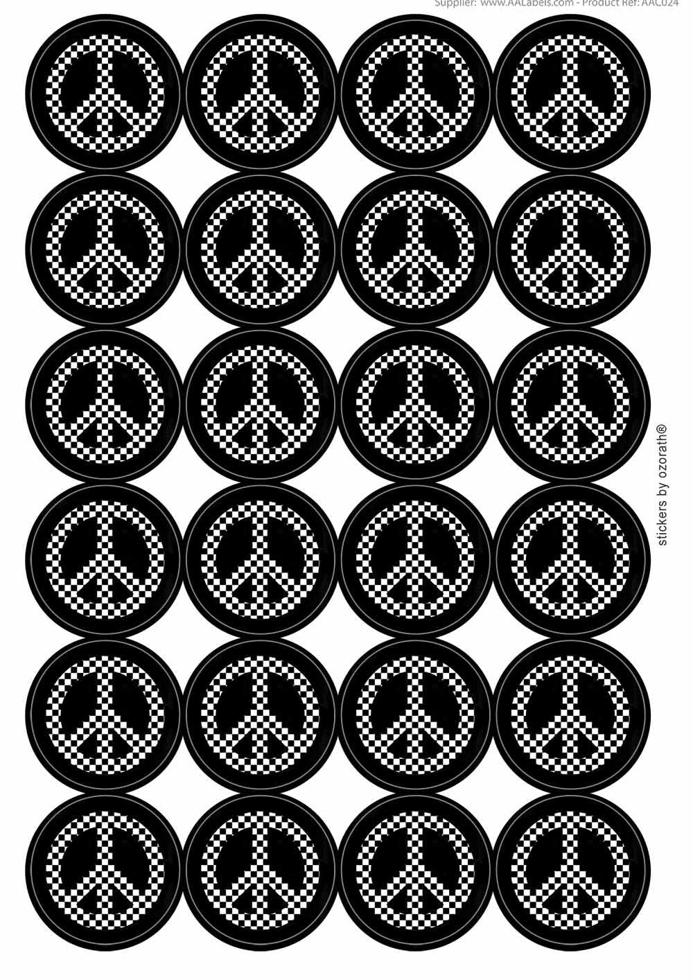 A picture of an A4 sheet of matte paper stickers