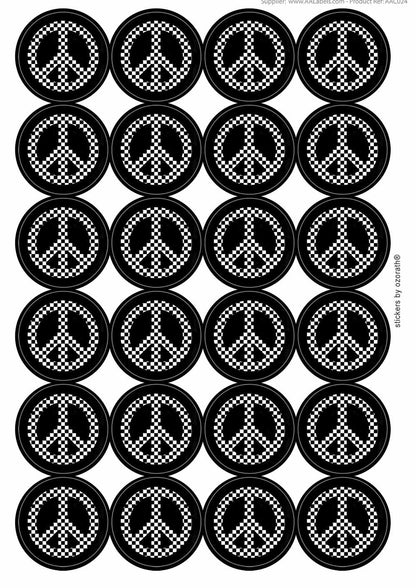 A picture of an A4 sheet of matte paper stickers