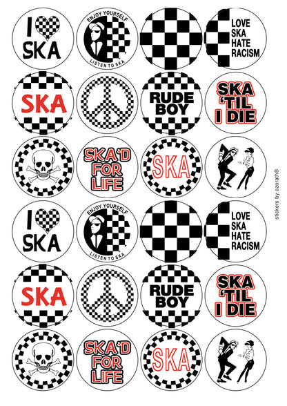 Ska Various Matt Paper Stickers