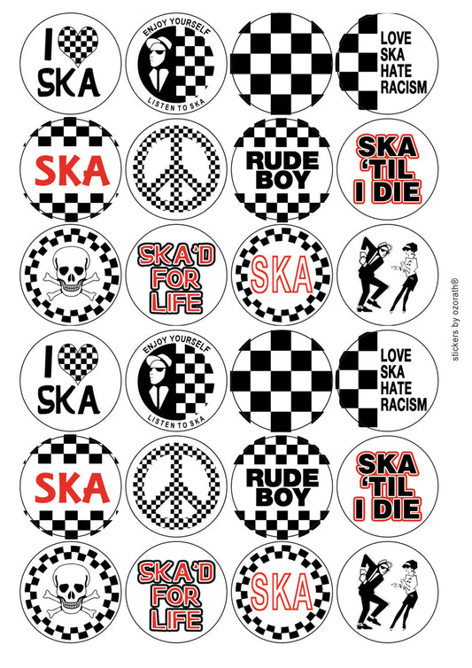 Ska Various Matt Paper Stickers
