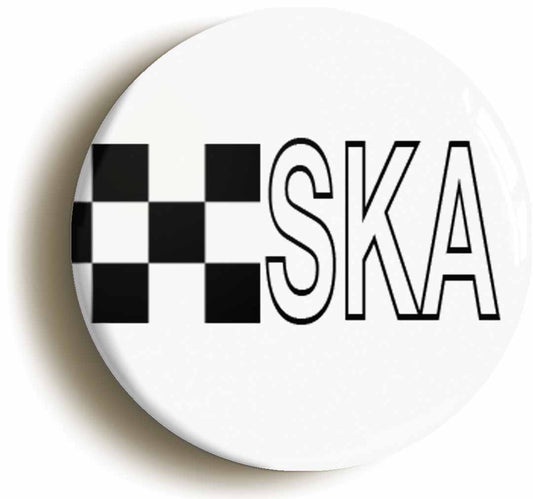 A picture of the front of the product, titled Ska Mod Seventies Button Pin Badge