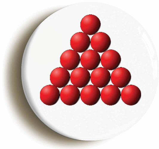 A picture of the front of the product, titled Snooker Red Balls Button Pin Badge