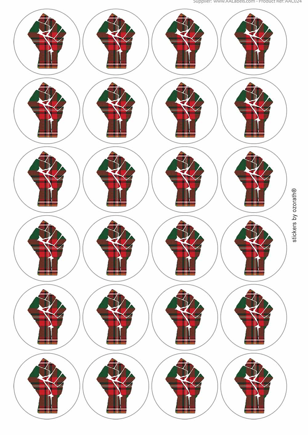 A picture of an A4 sheet of matte paper stickers