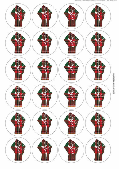 A picture of an A4 sheet of matte paper stickers