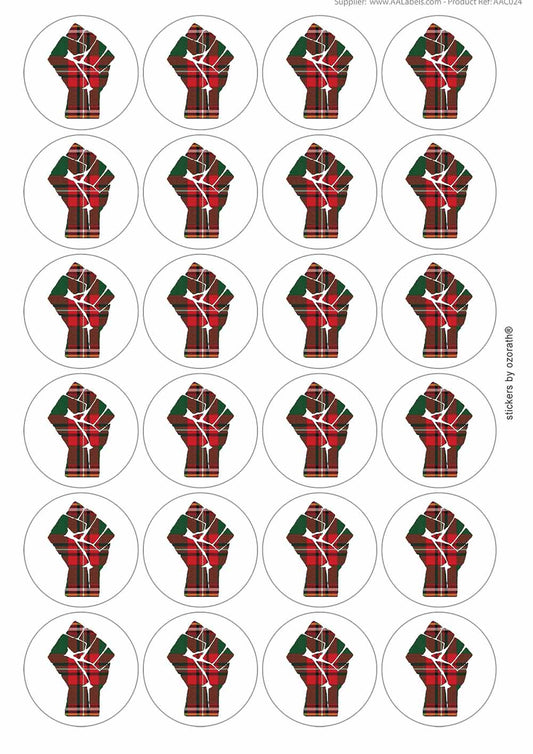 A picture of an A4 sheet of matte paper stickers