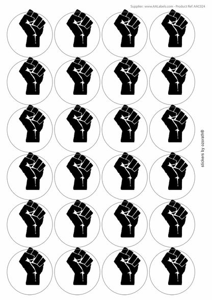 A picture of an A4 sheet of matte paper stickers