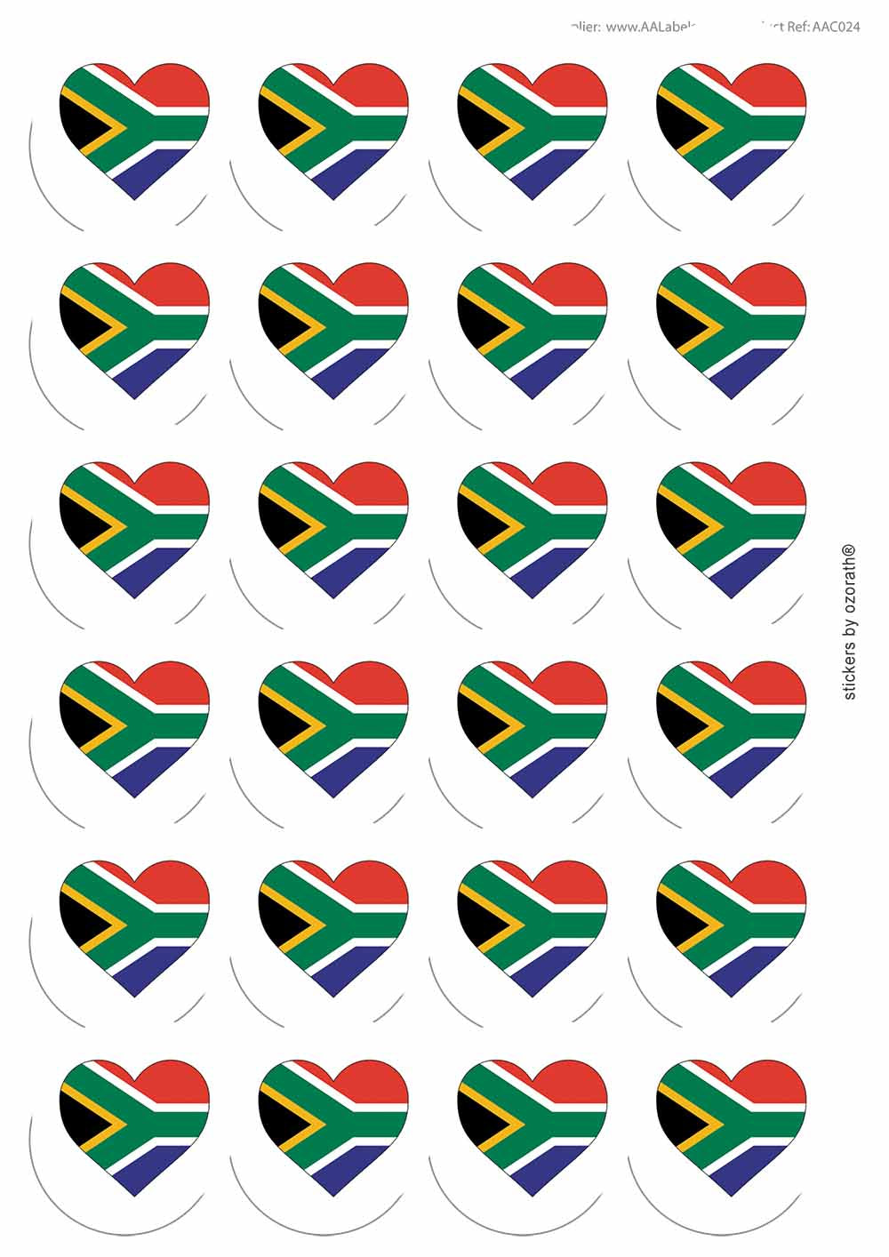 A picture of an A4 sheet of matte paper stickers