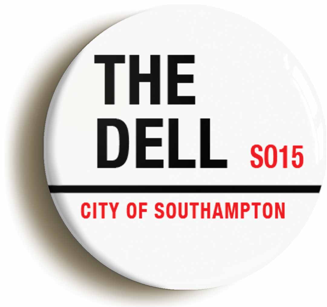 A picture of the front of the product, titled The Dell SO15 City Of Southampton Road Sign Circular 50mm Fridge Magnet