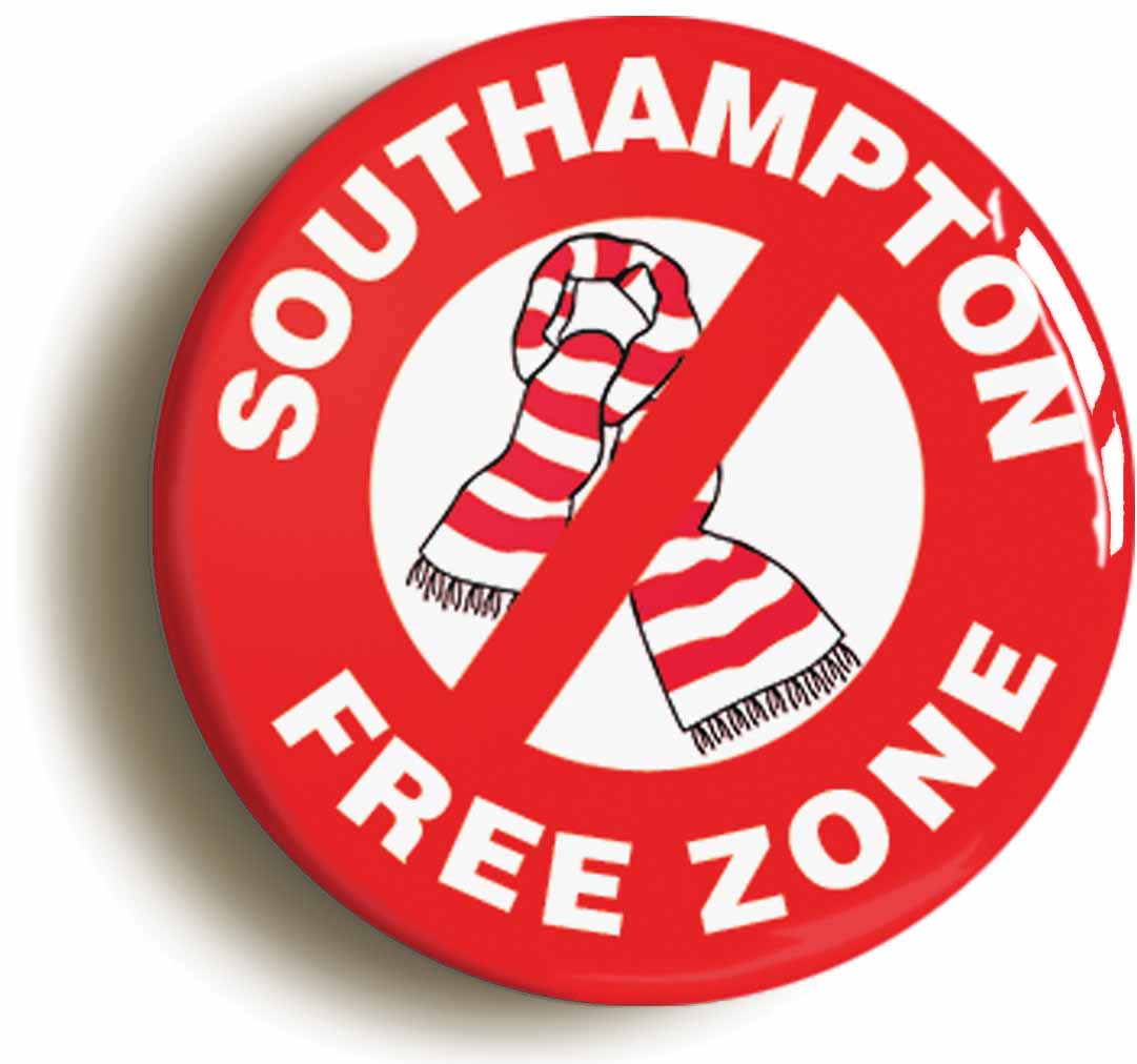 A picture of the front of the product, titled Southampton Free Zone Button Pin Badge