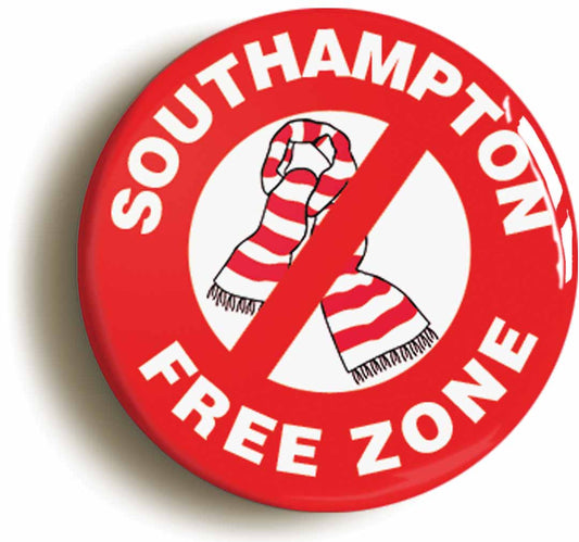 A picture of the front of the product, titled Southampton Free Zone Circular 50mm Fridge Magnet