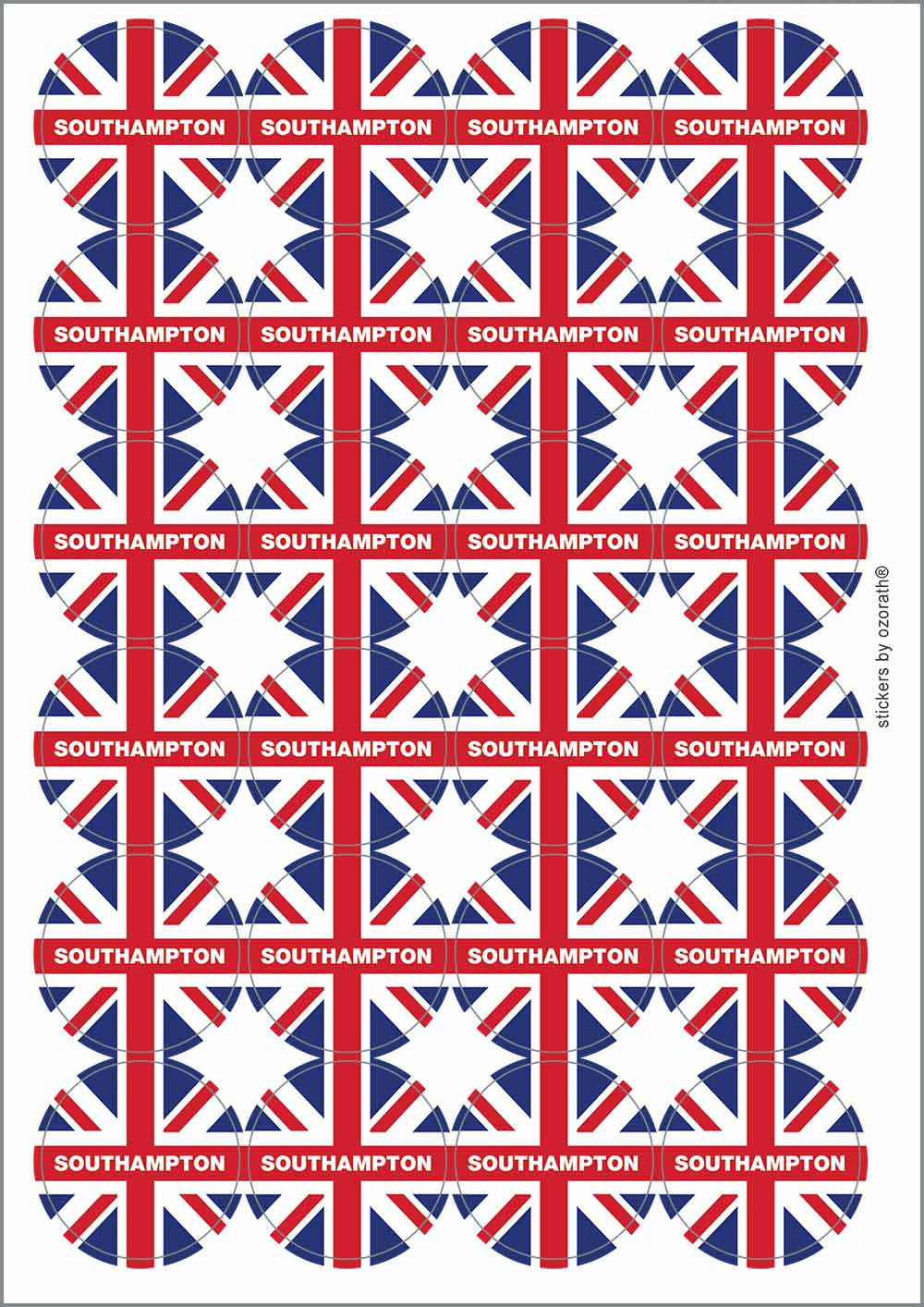 A picture of an A4 sheet of matte paper stickers