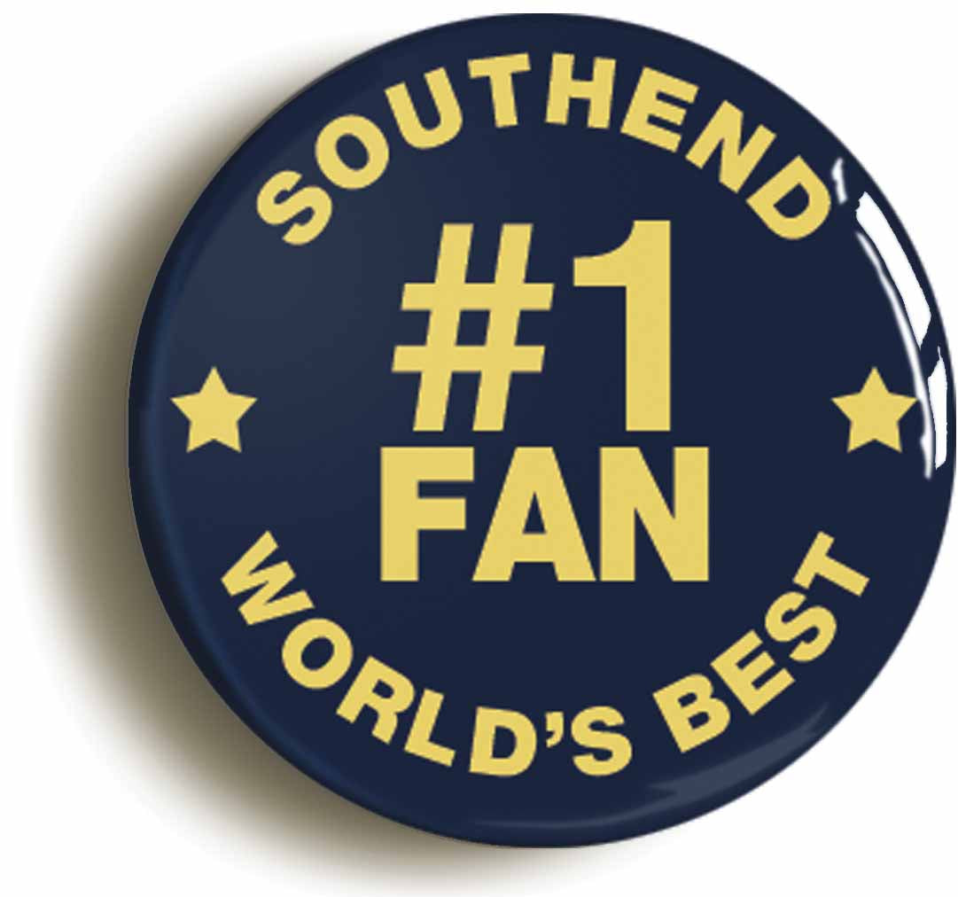 A picture of the front of the product, titled Southend #1 Fan Button Pin Badge