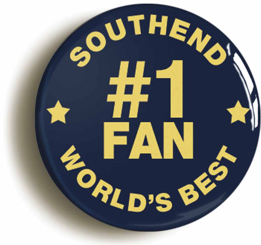 A picture of the front of the product, titled Southend #1 Fan Circular 50mm Fridge Magnet